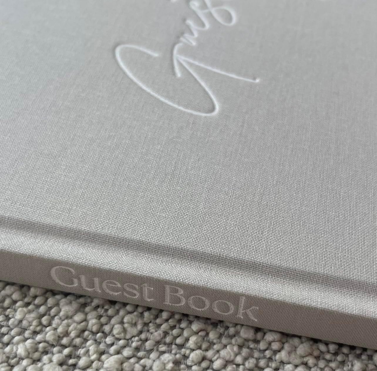 Guest Book - Linen, Wedding, Birthday, Bridal Shower, Special Events - (40 Pages (80 Front to Back), Grey)
