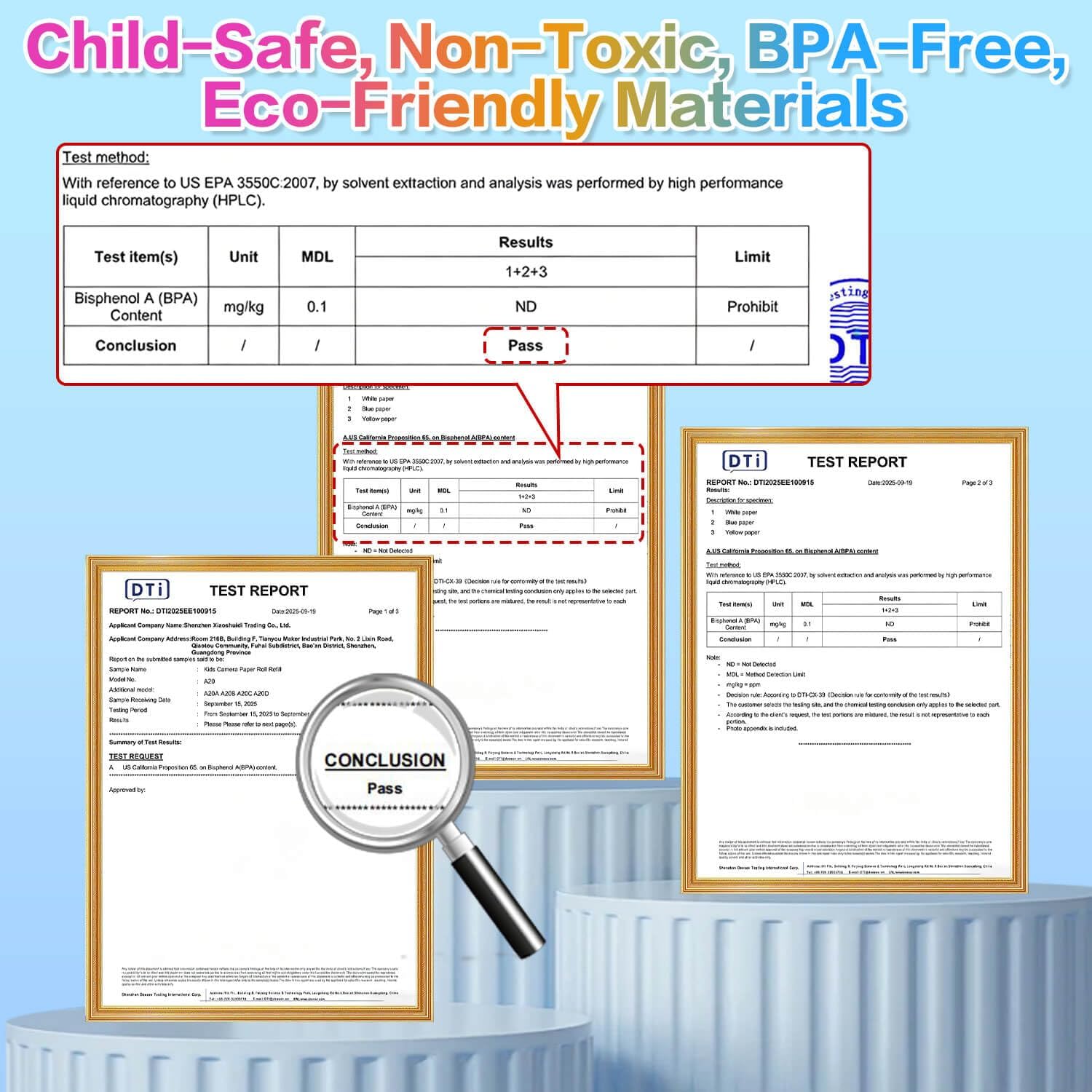 18 Rolls Kids Camera Paper Roll Refill Compatible with Most Instant Print Cameras for Kids BPA Free （2.24"x0.98" ） - Image 2