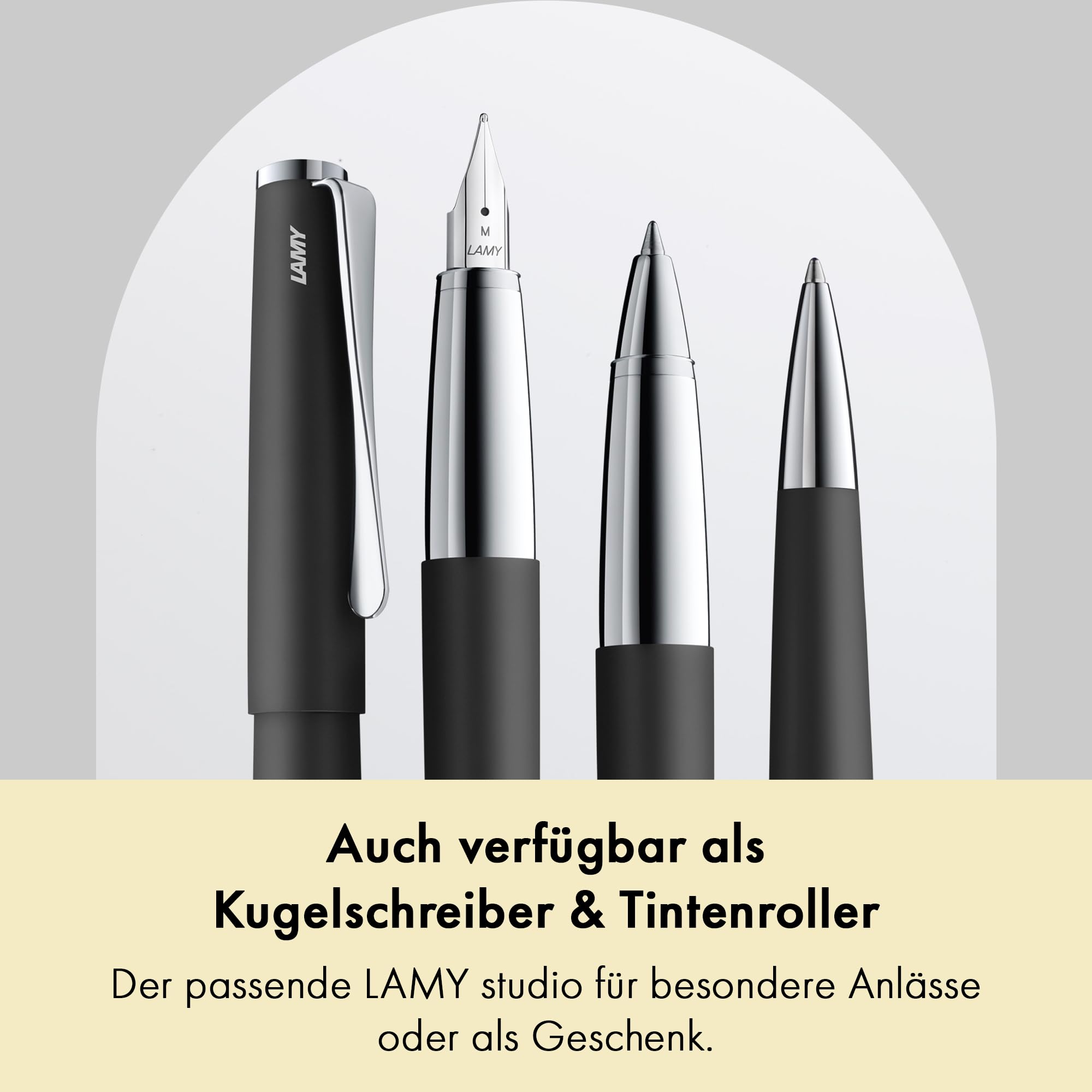 LAMY Scala Füllhalter 080 – Matt-Schwarz, Edelstahl, Mit 14kt Goldfeder (Stärke F), Made In Germany