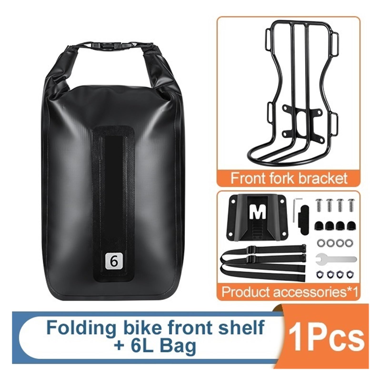 Zestaw toreb rowerowych 6L z metalowym bagażnikiem rowerowym, kompatybilny z torbą rowerową Brompton Przednia lekka półka Bagażnik Akcesoria do toreb do przechowywania rowerów