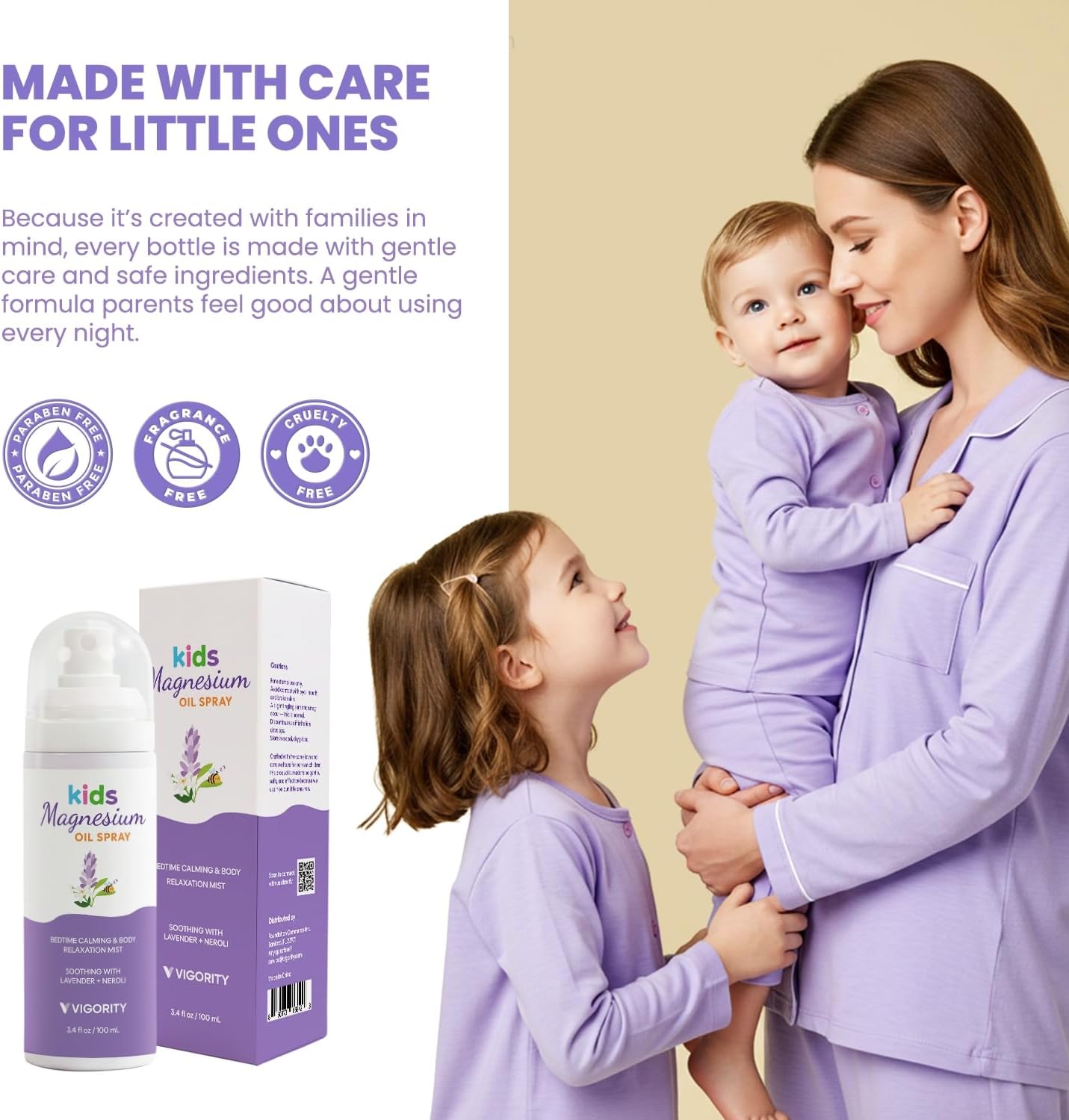 Vigority Kids Magnesium Spray with Lavender & Neroli – Lightweight Magnesium Body Mist for Legs, Feet, Pillow & Room – Gentle Bedtime Spray for Kids Evening Routines (6.8 fl. oz.) image 5
