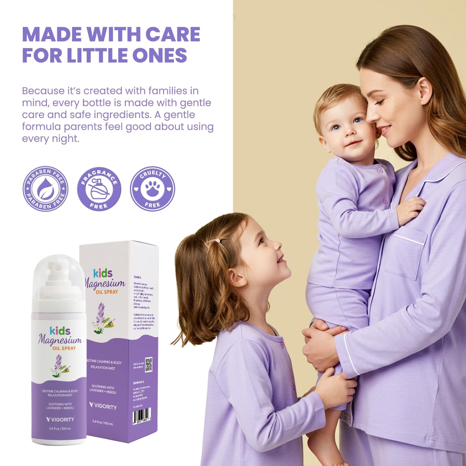 Kids Magnesium Sleep Spray with Lavender & Neroli – Calming Bedtime Mist for Legs, Feet & Body – Gentle Magnesium Oil Spray for Kids – Aromatherapy Pillow & Room Spray for Relaxation & Comfort