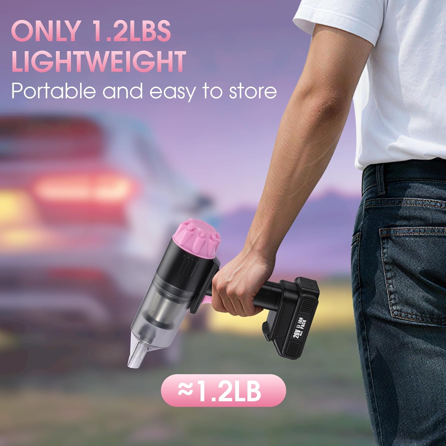 25pcs Car Cleaning Kit, Pink Interior Detailing Kit with High Power Vacuum Portable Cordless, Handheld Vacuum Cleaner for Home, Car, Pet Hair, Keyboard, Complete Auto Accessories for Gift