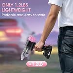 25pcs Car Cleaning Kit, Pink Interior Detailing Kit with High Power Vacuum Portable Cordless, Handheld Vacuum Cleaner for Home, Car, Pet Hair, Keyboard, Complete Auto Accessories for Gift