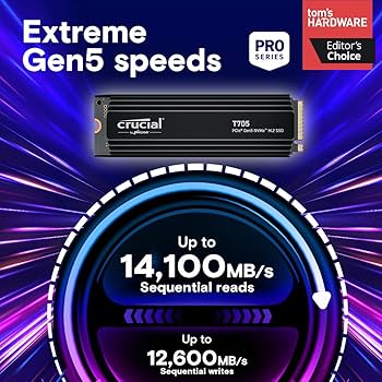 ま*！様 Crucial T705 4TB PCIe Gen5 NVMe SSD crucial-ssd-t705-heatsink-