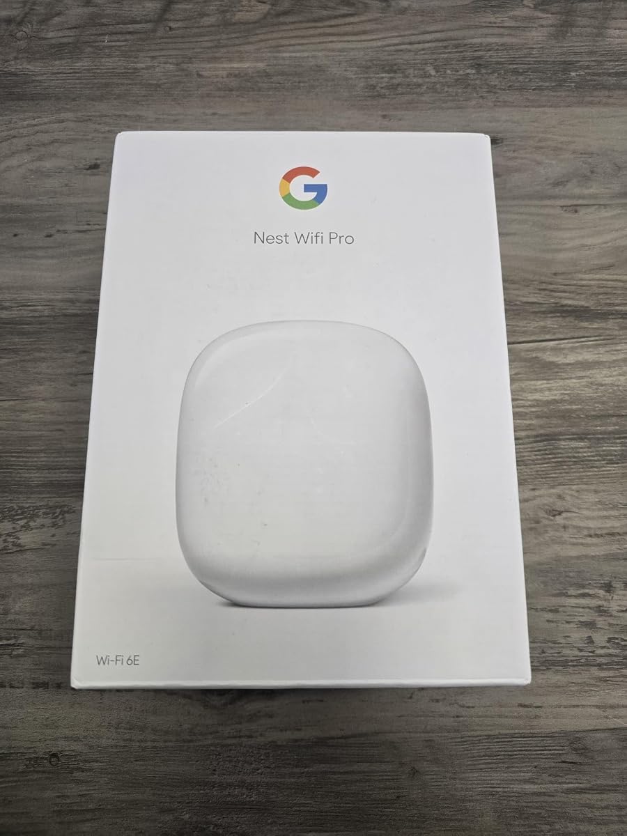 Nest WiFi Pro 6E GA03030-US Enrutador de malla de velocidad rápida y cobertura para todo el hogar - Color nieve