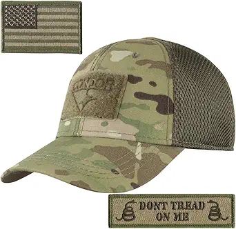 Condor Mesh Fitted Tactical Cap Bundle (USA/DTOM Patches)