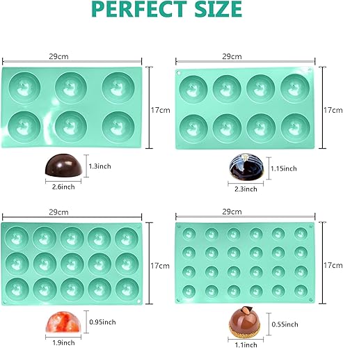Miniatura 2 de Molde de silicona para chocolate semiesfera, molde de silicona para hornear de media esfera, molde de silicona semicircular para hacer chocolate,