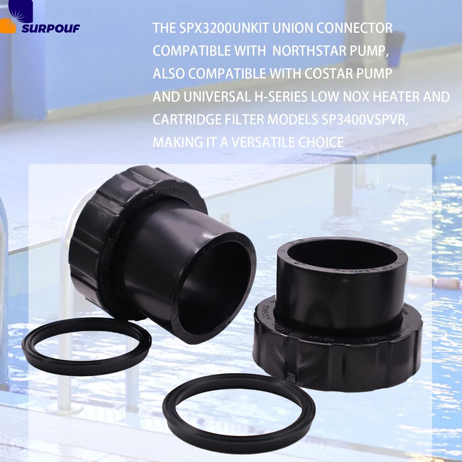 SPX3200UNKIT Tristar Ecostar Pump/Filter/Heater Union Connection Kit fits for Hayward