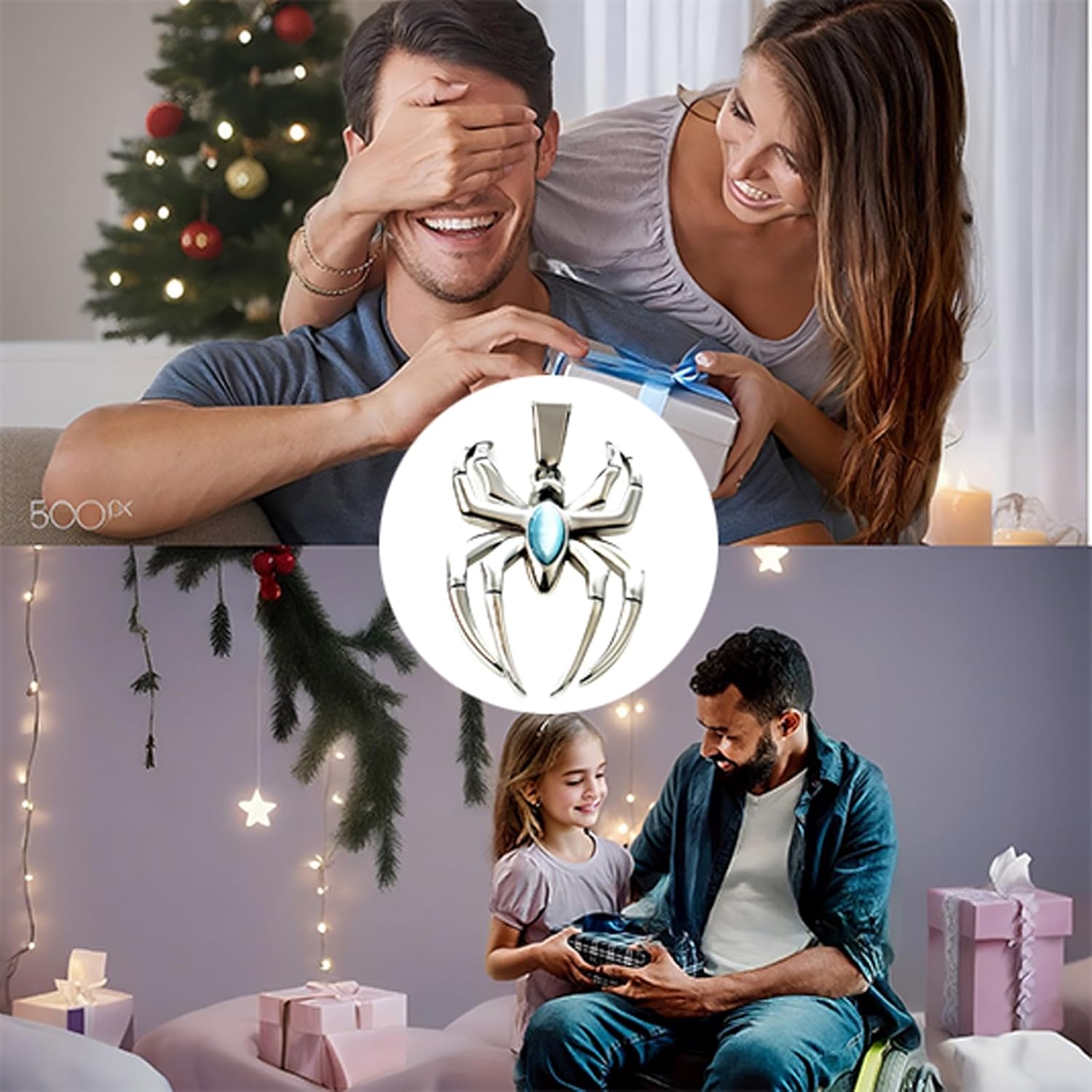 Spider man Fans Rejoice Light Blue Cubic Zircon Inlaid Necklace,Durable Stainless Steel Chain for Affordable Superhero Style(Silver) - Image 6