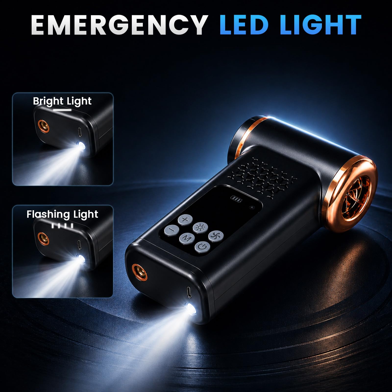 Gonfleur Pneus Voiture et Aspirateur Voiture, 6000mAh Compresseur à Air Portatif 150 PSI, Pneus Voiture Sans Fil avec Lumière LED, Inflation Rapide et Sac de Rangement Pour Voiture, Vélo, Moto, Balles