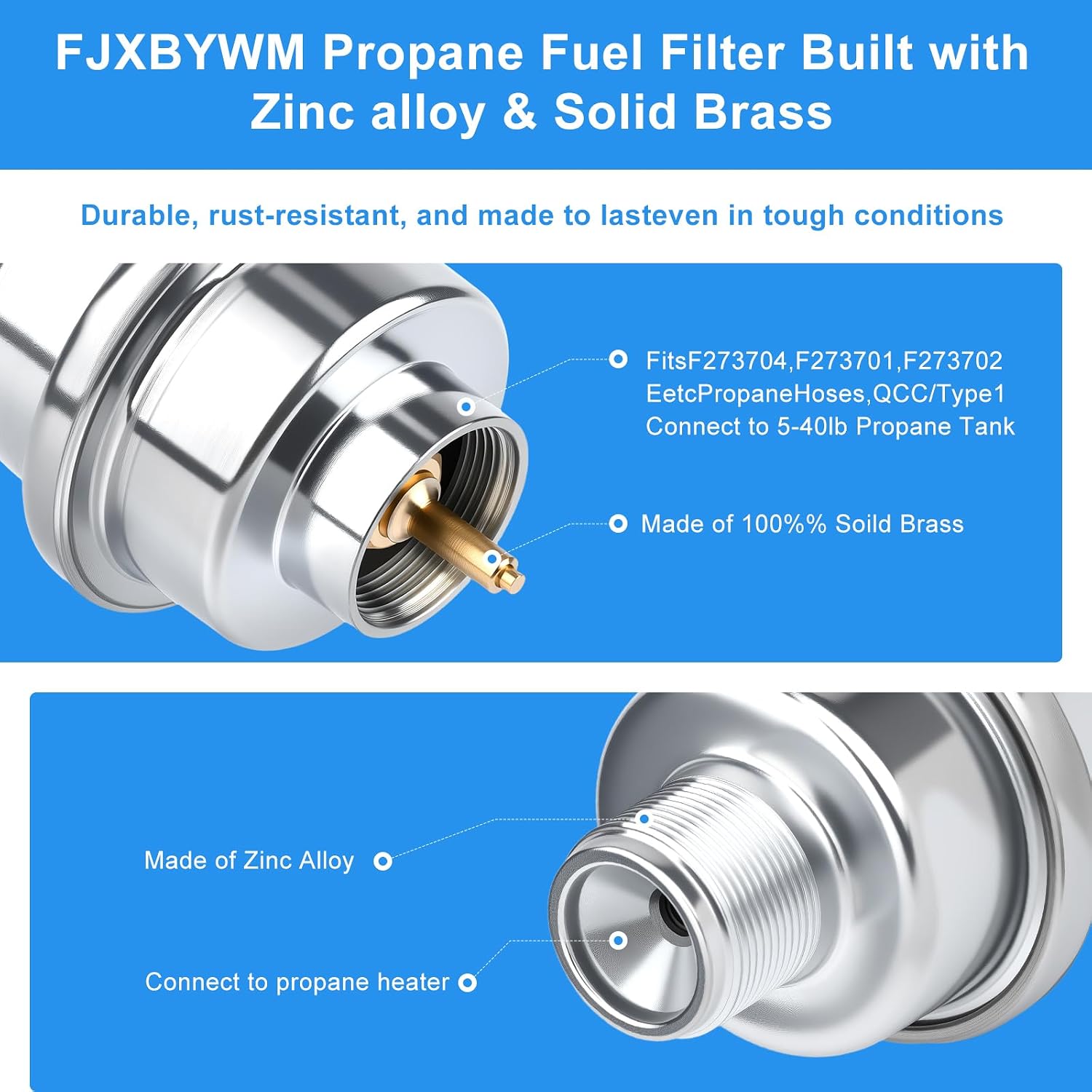 2 Pcs F273699 Propane Fuel Filter for Buddy Heater, Big Buddy, Tough Buddy Portable Heaters, Replaces F276163 Fuel Filter Fits for F273704 F273701 F273702 F273703 F273718 Propane Hoses