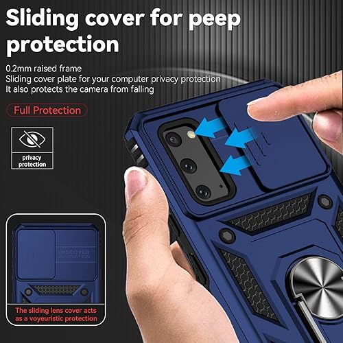 Miniatura 4 de Funda para Samsung Galaxy S20, Galaxy S20 con cubierta deslizante para cámara HD, protección de cámara Soporte giratorio magnético Funda protectora