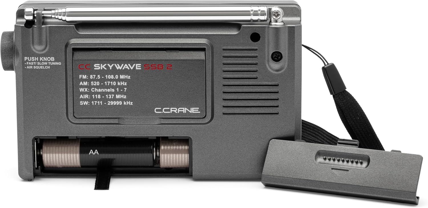 C. Crane CC Skywave SSB 2 AM, FM, Shortwave, NOAA Weather + Alert, Scannable VHF Aviation Band and Single Side Bands Small Battery Operated Portable Travel Radio Includes SW Wire Antenna Adapter