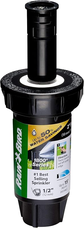 Rain Bird 1802QDSPRS PRS Pro Dual Spray Pop-Up, Quarter, 8-15 Feet, 2"