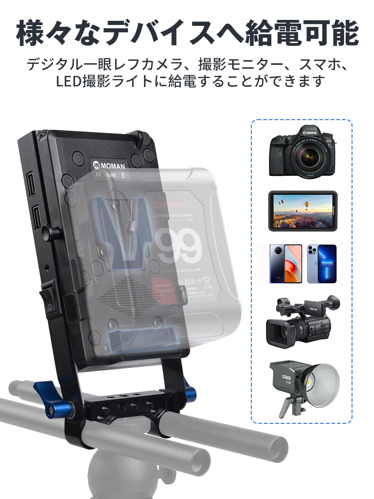 Amazon | vマウントプレート, MOMAN VBP D-TAP/DC/USB電源出力