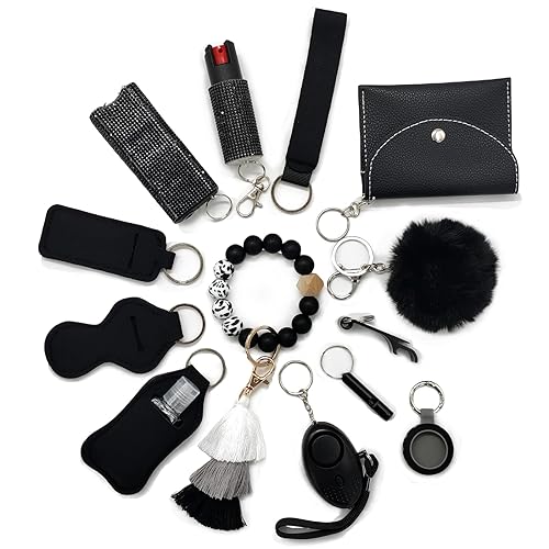 BATUMEYE Gift Keychain Set for Woman with Card Holder, Wristlet