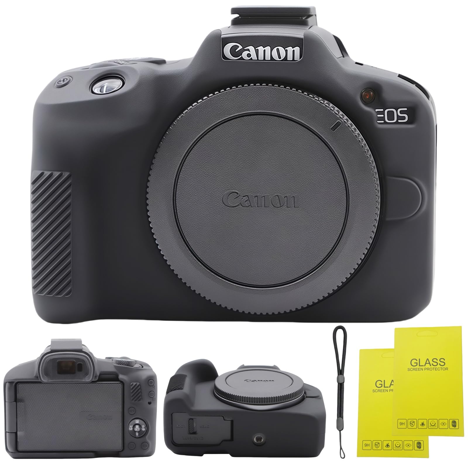 SZHSYJY EOS R50 case,Soft Silicone Protective Case for Canon EOS R50 EOSR50 Vlogging Camer,Comes with 2 Screen Protectors and 1 Wrist Strap,EOS R50