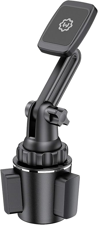 Magnetic Cup Holder Phone Mount Universal Car Mount with Adjustable Base and Extendable Arm, Compatible with All Smartphones