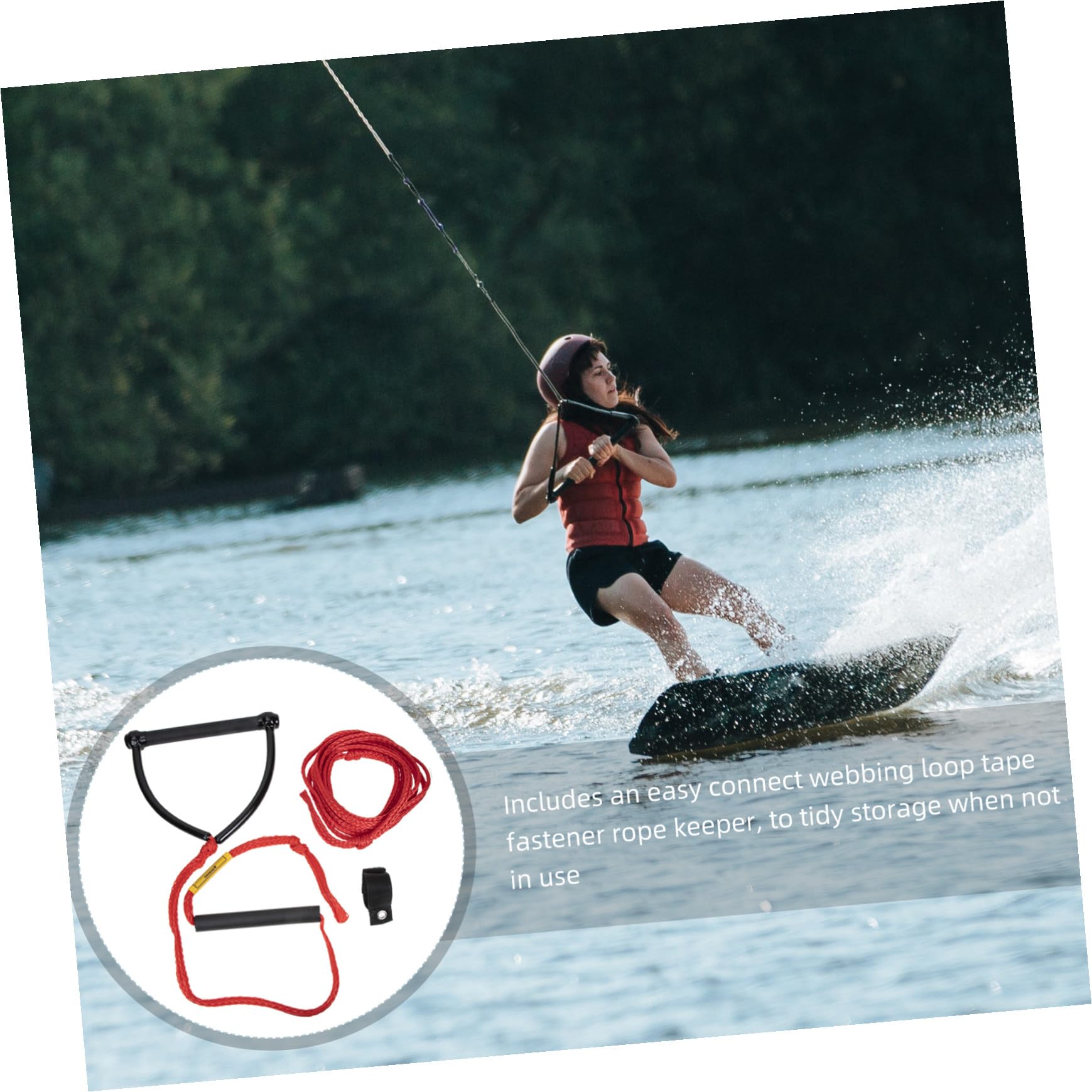 Wasserski Seil mit Griff Abriebfestes UV beständiges Zugseil für Wassersport Hellfarbig Robust und Langlebig Geeignet für Wakeboard Ski Board und Bootsschleppseil Praktisches