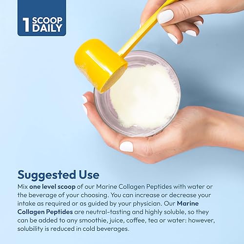 Miniatura 6 de ANDREW LESSMAN Péptidos marinos de colágeno en polvo y MSM 30 porciones - Apoya la piel radiante suave y suave, articulaciones cómodas. Puro. Súper