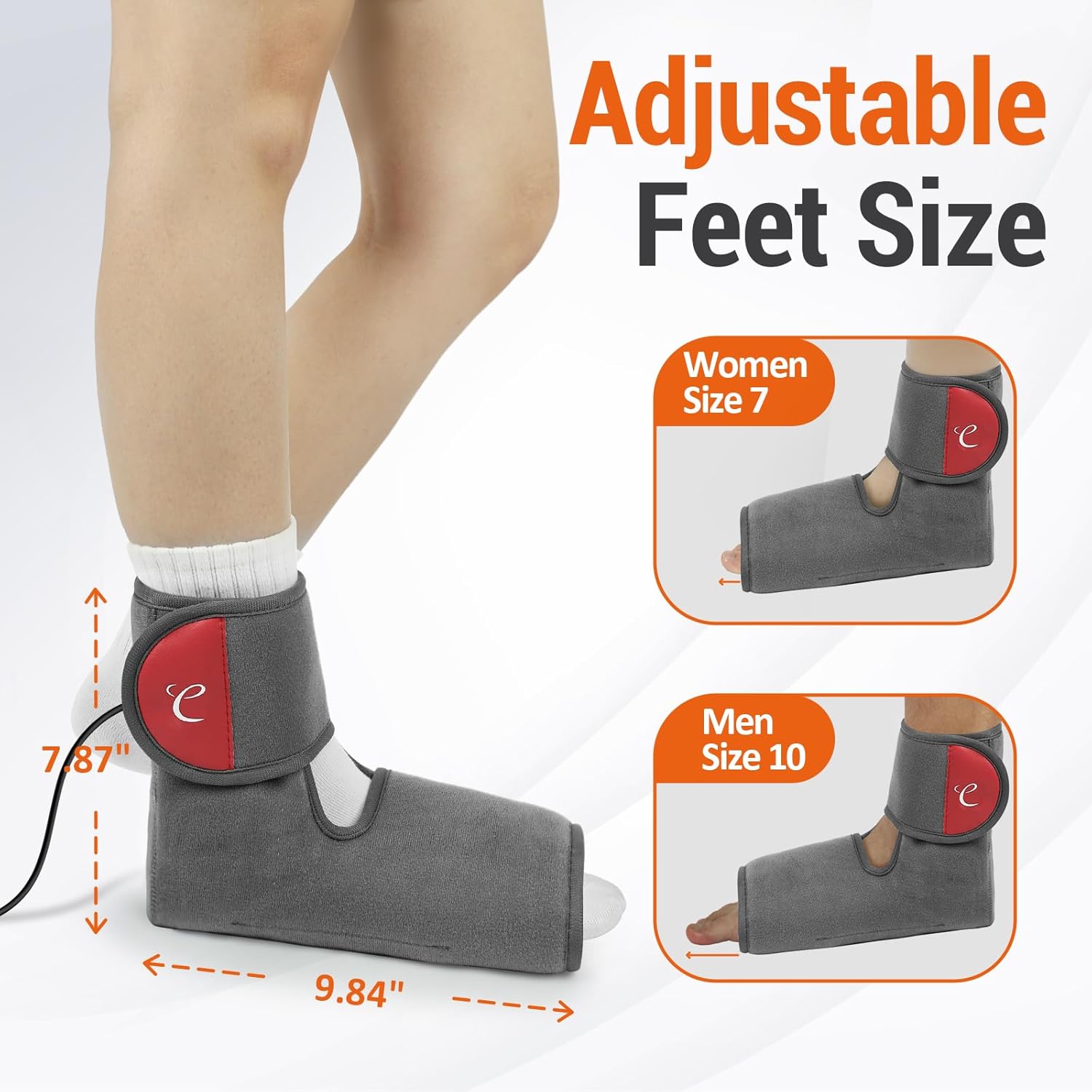 Comfytemp Foot Heating Pad for Plantar Fasciitis, Foot Pain Relief Products for Achilles Tendonitis Sprained Ankle Heel Spur, Heated Ankle Wrap Warmer with 3 Heat and Time Sets