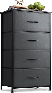 AODK Small Dresser for Bedroom with 4 Storage Drawers, Dark Grey
