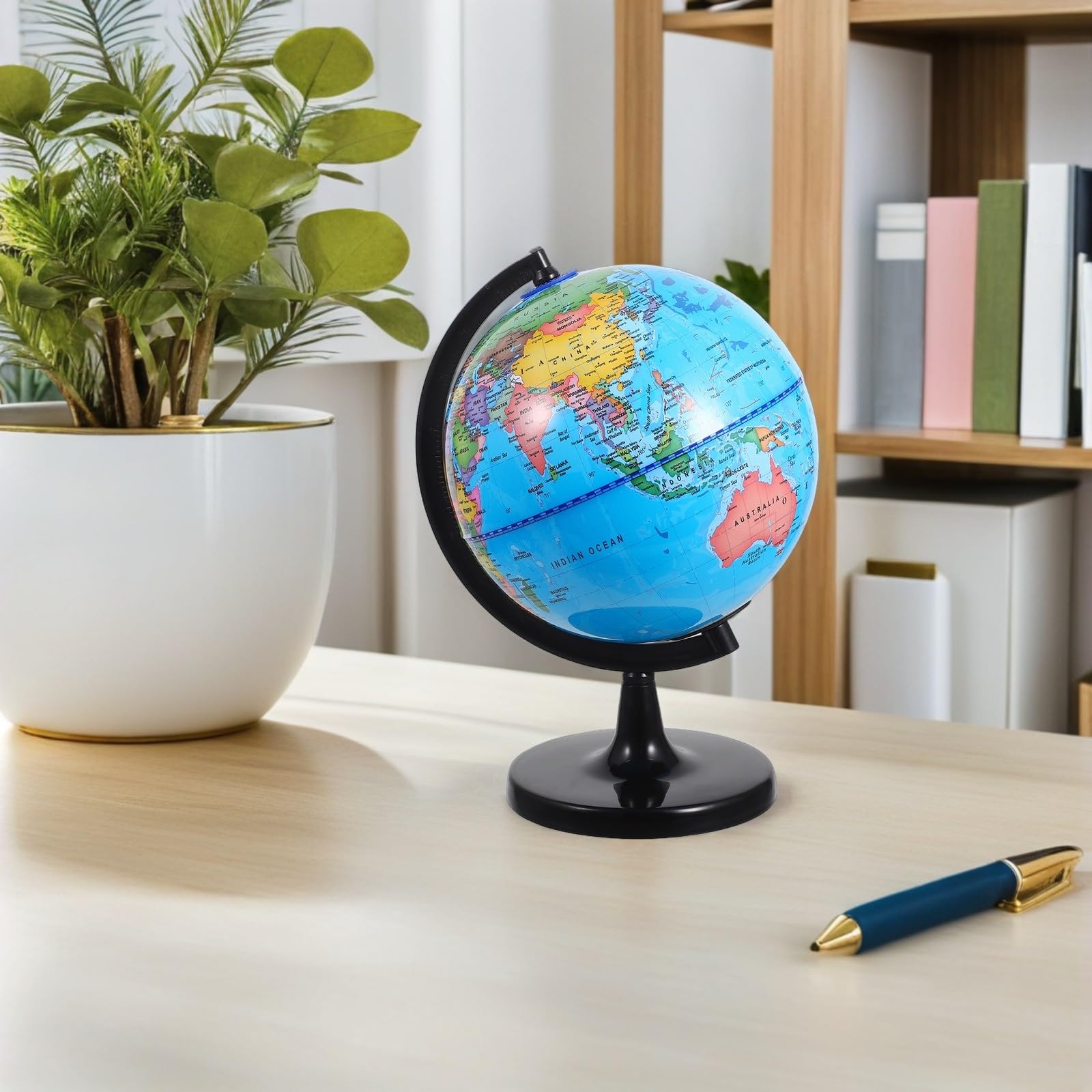 Globe Éducatif du Monde en Plastique, Base Stable, pour Garçons et Filles
