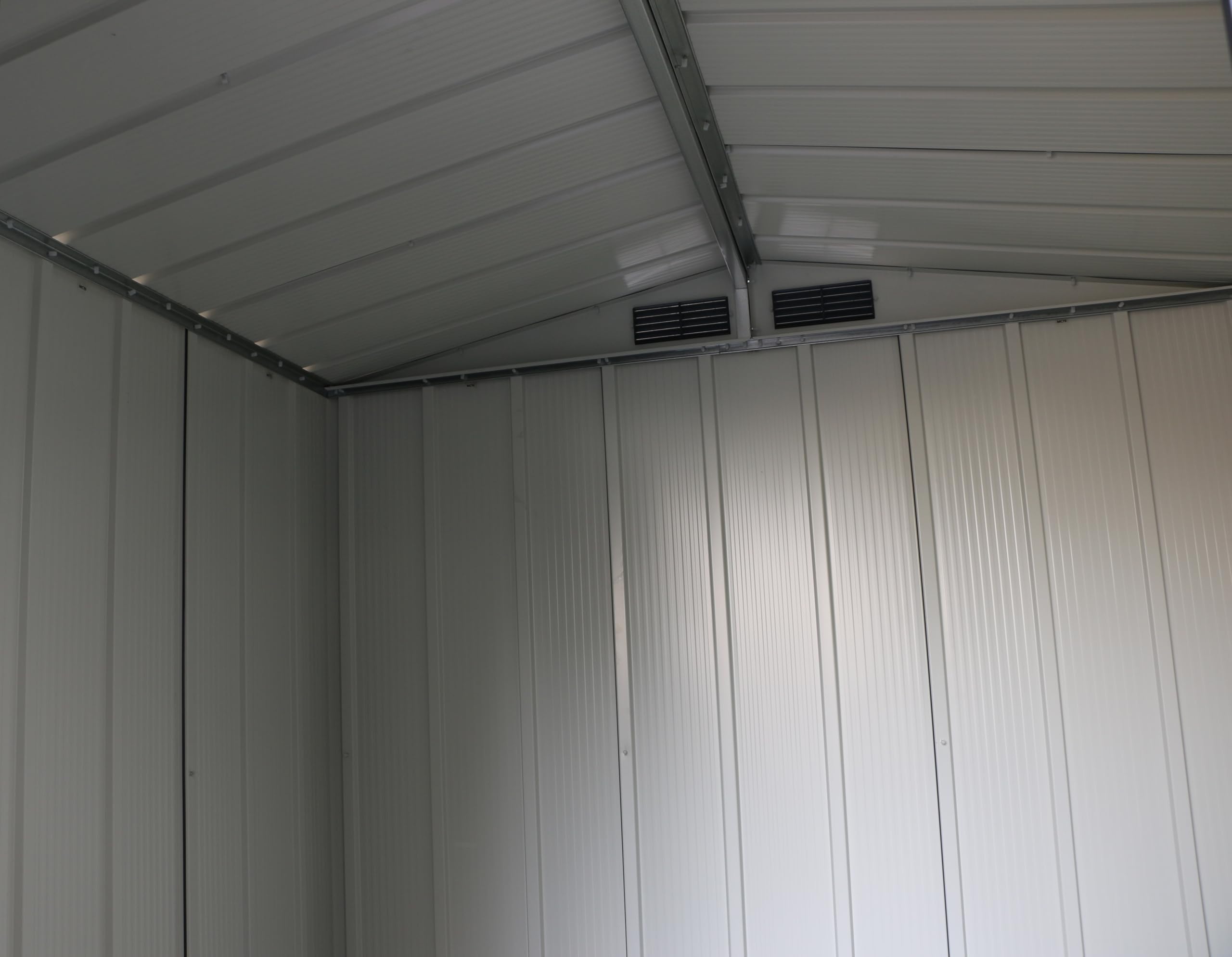 Duramax ECO 8 x 8 (5.89 m²) Metallgerätehaus, feuerverzinktes Metall gerätehaus - Geräteschuppen, verstärkte Dachkonstruktion, wartungsfreier und wetterfester Metallschuppen, Grün