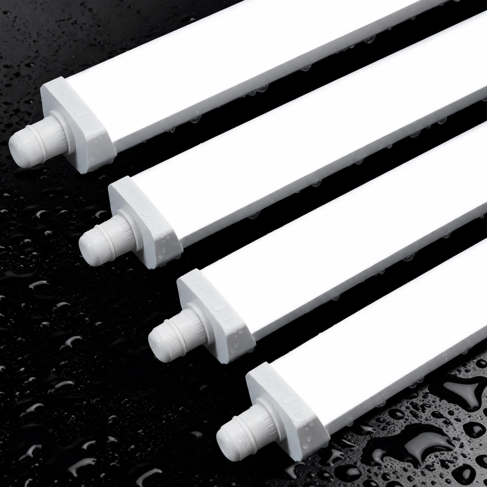 WARMELLE LED Batten Light 4ft 4 Pack, Garage Lighting, 6600lm IP65 36W