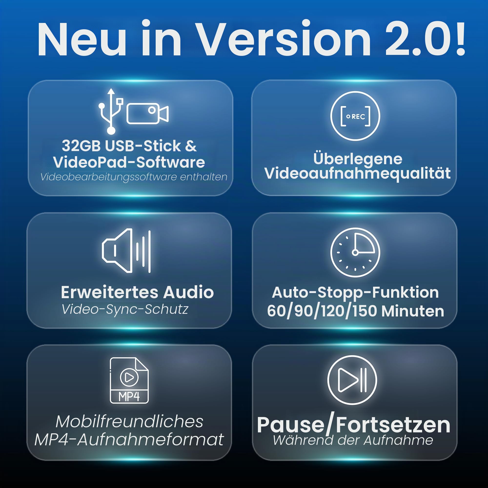 ClearClick Video-zu-Digital-Konverter 2.0 (zweite Generation) – Aufnahme von Videos von Videorekordern, VHS-Bändern, AV, RCA, Hi8, Camcorder, DVD, Gaming-Systemen (Bundle Edition)