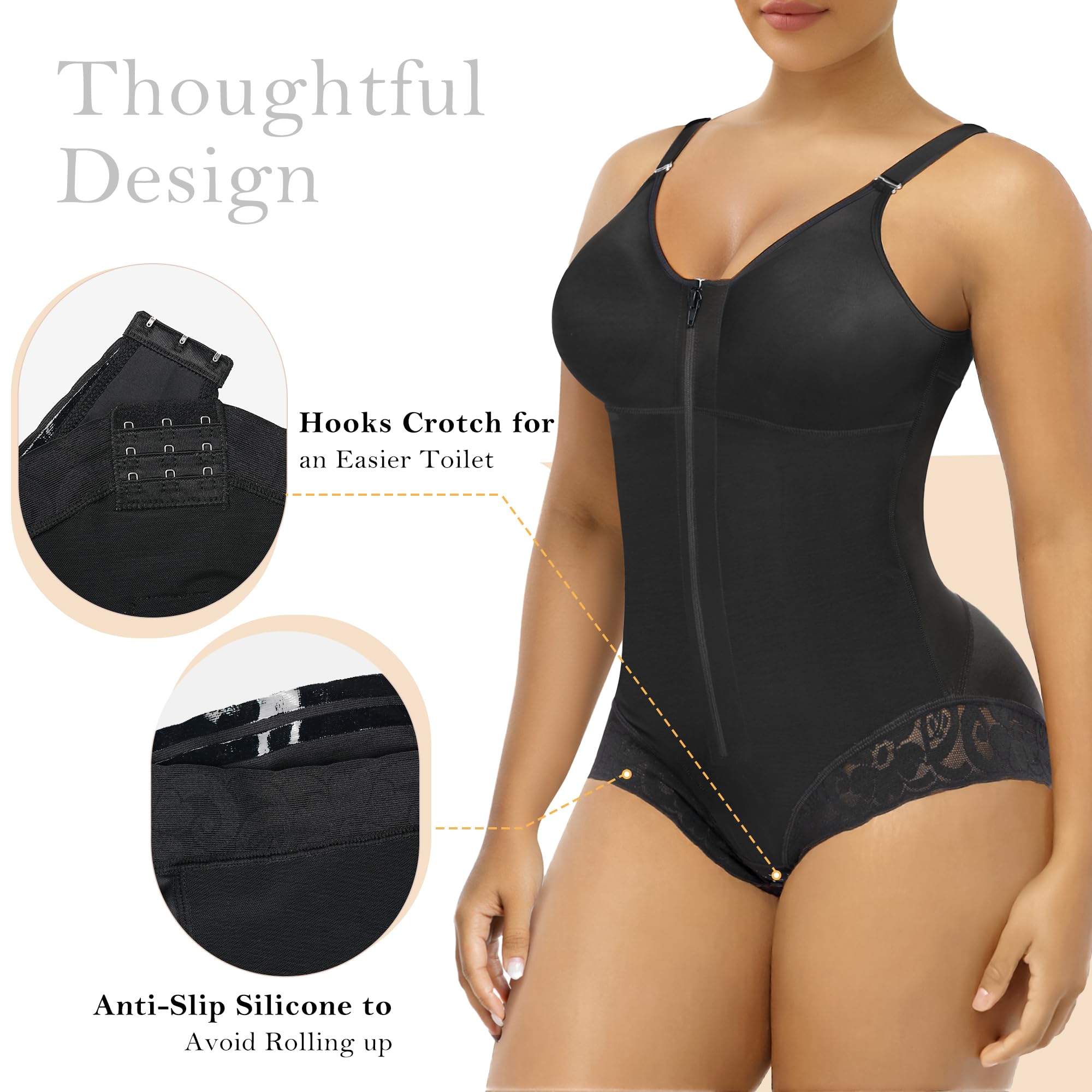 YIANNA Shapewear Body modellante per il controllo della pancia per le donne post-partum Fajas Colombianas compressione indumento body