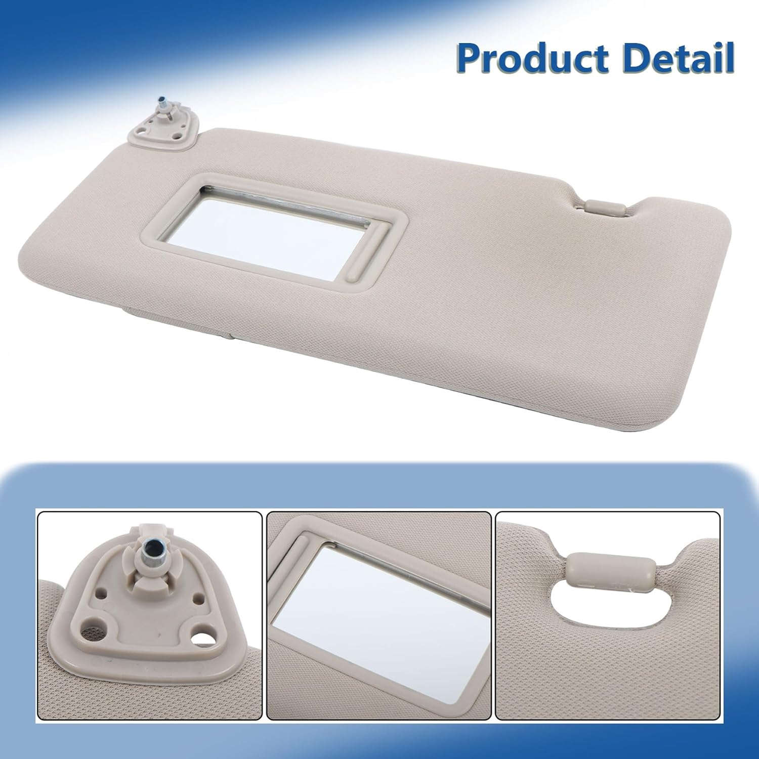 Silscvtt Driver and Passenger Side Sun Visor with Mirror Gray Replacement for Nissan Versa 2007-2012 96401-EL31A 96400-EM31A