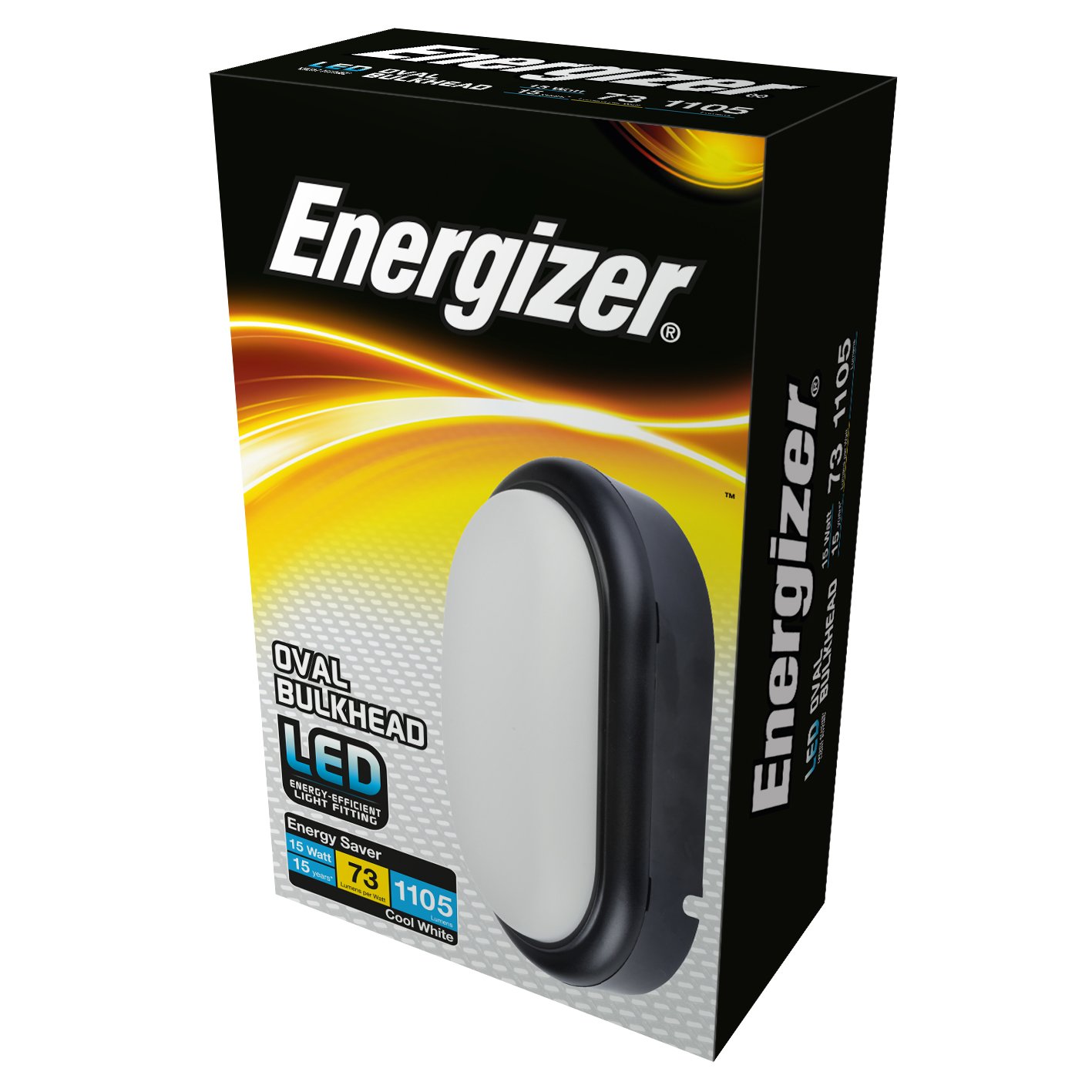 Energizer Black Led Oval Bulkhead, 15 W,