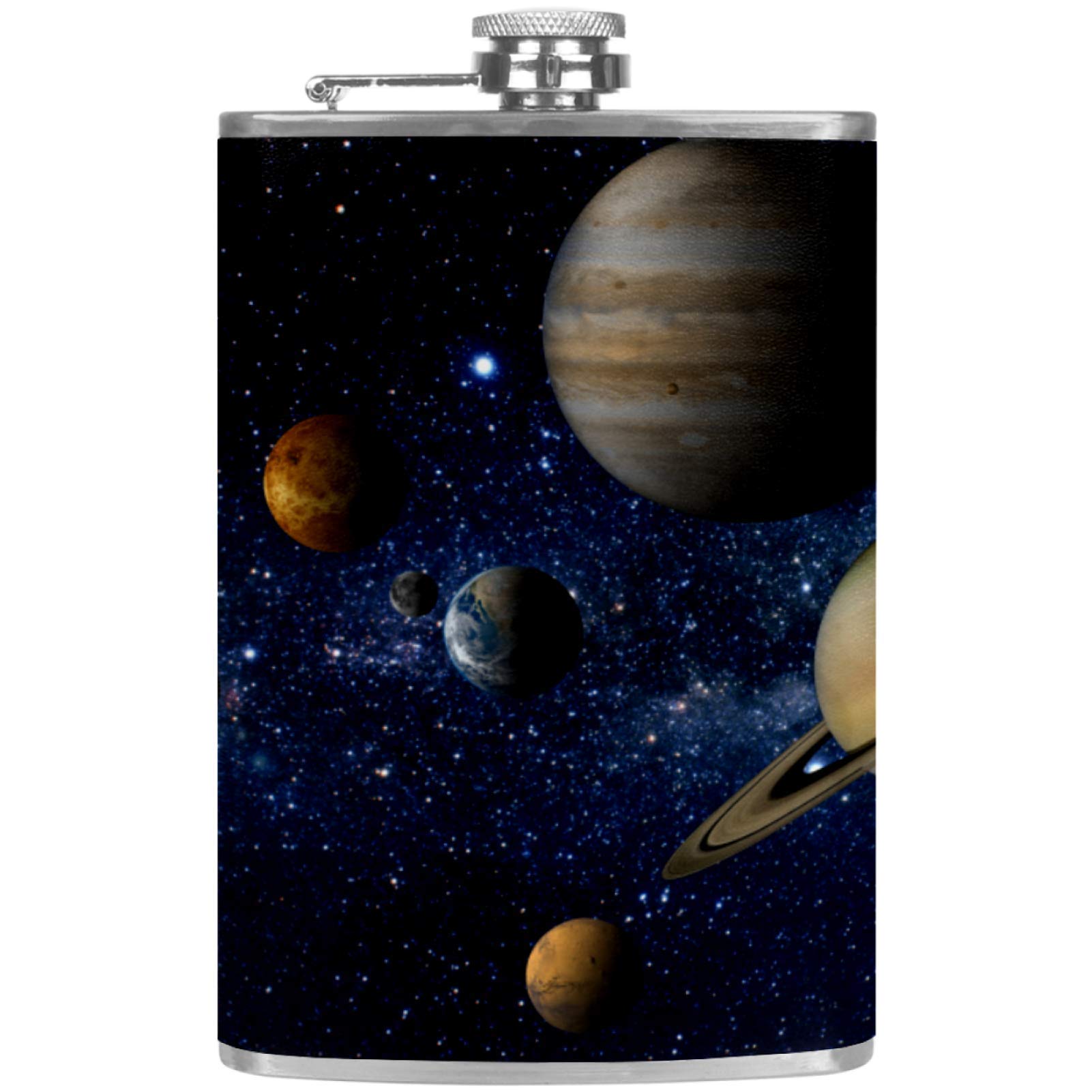 Flasque à whisky en cuir Galaxie avec entonnoir de poche pour le camping