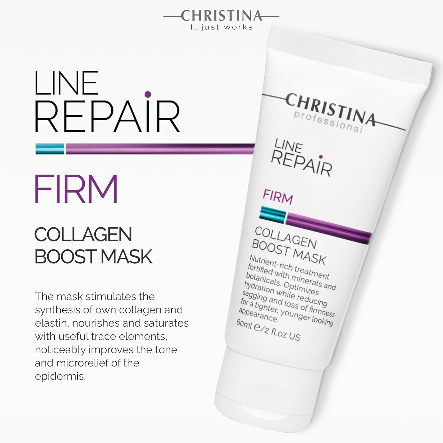 -CHRISTINA- Line Repair Collagen Boost Facial Mask with Hyaluronic Acid | Anti-Aging, Restoring, Smoothing and Elasticity Increasing Face Masks Skincare | For All Skin Types 60ml / 2 fl.oz - Image 3