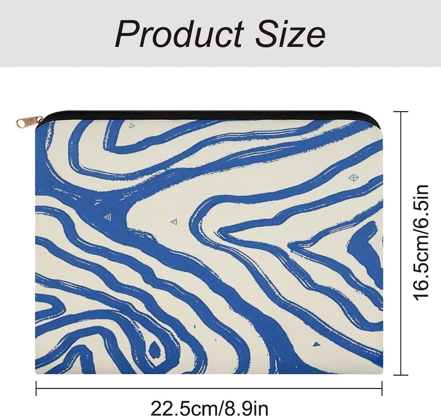 Blue Cream Swirl Makeup Bag Travel Cosmetic Bag image 2