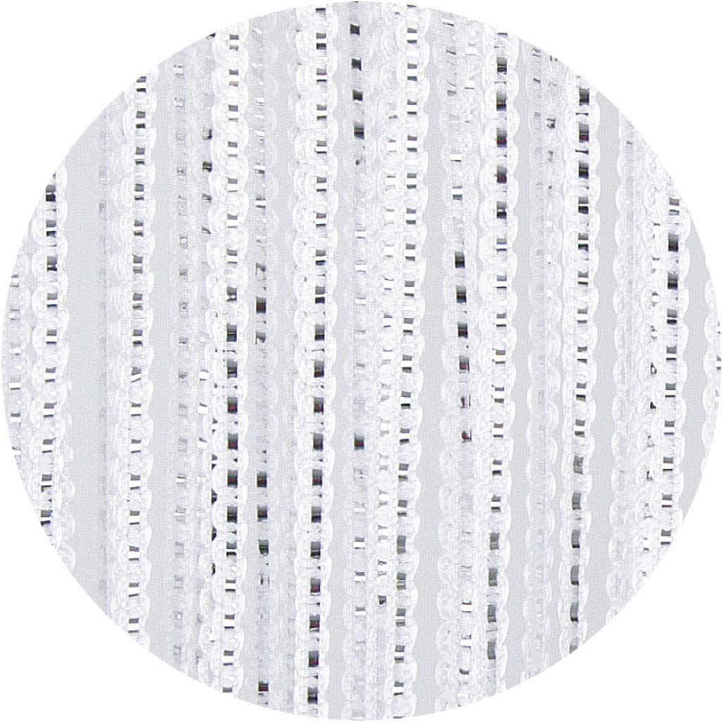 Cortina De Hilos Blanca Arsvita 140x250 Cm Con Efecto Metálico - Separador De Espacios Lavable, Protege De Insectos Y Da Privacidad
