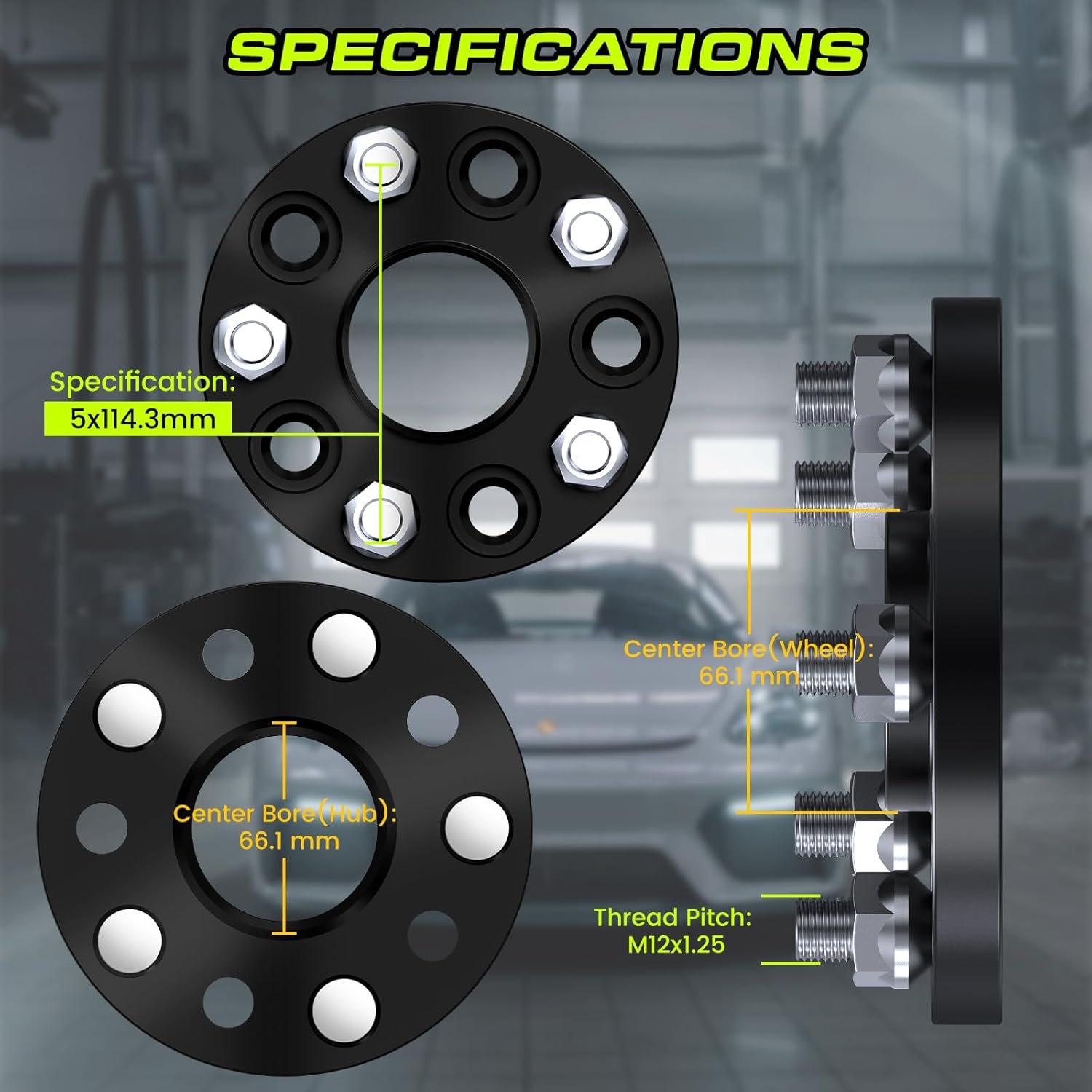 Customadeonly 5x114.3 Wheel Spacers for 370Z 350Z 240SX 300ZX GTR Murano Maxima Sentra (2pcs 2" Thick Black) Wheel Spacer for Q60 G37 G35 Hubcentric 5x4.5 66.1mm Bore M12x1.25 Lugs 50mm Wide