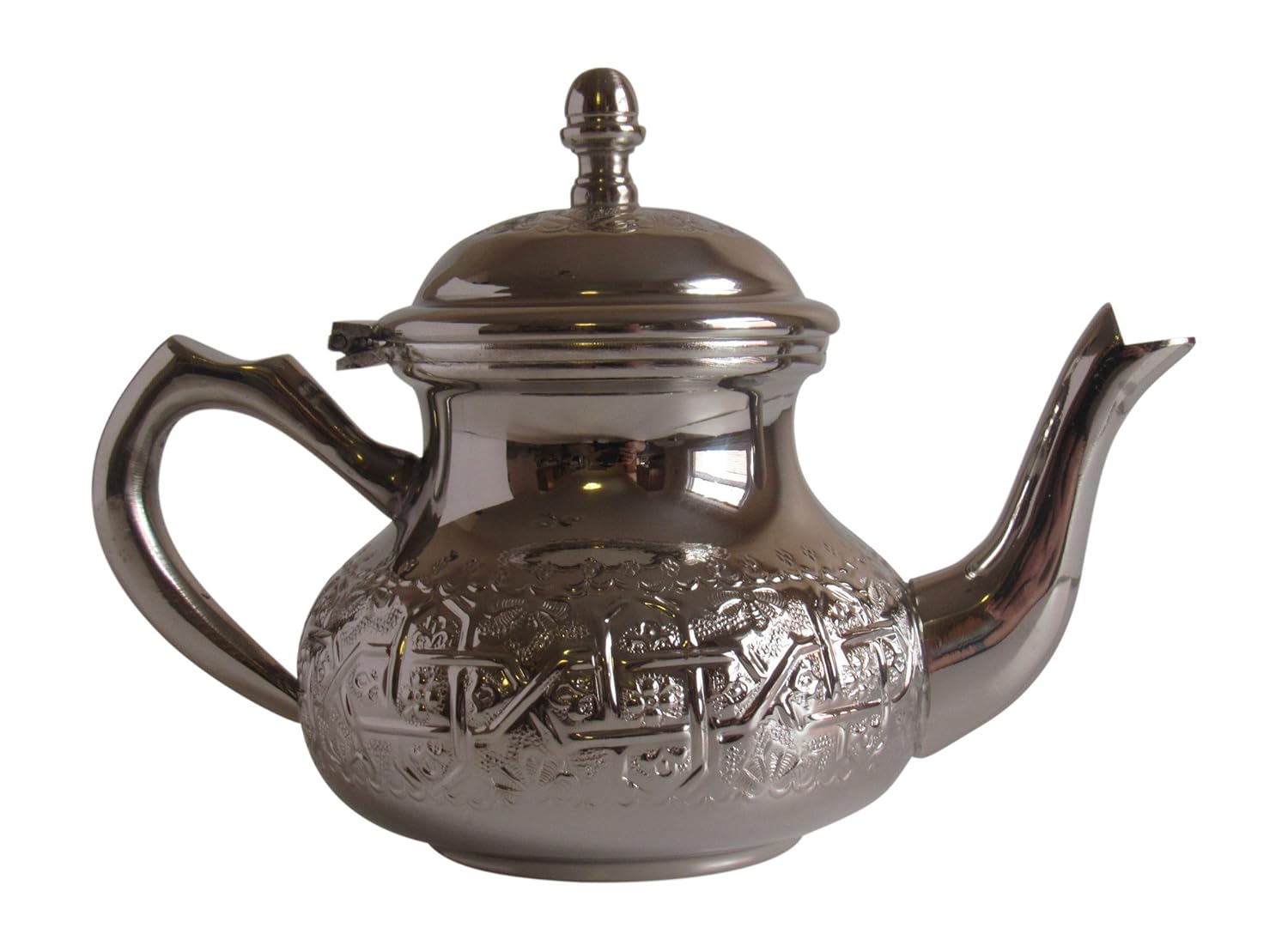 Vintage Styled Small Handmade Moroccan Silver Plated Teapot