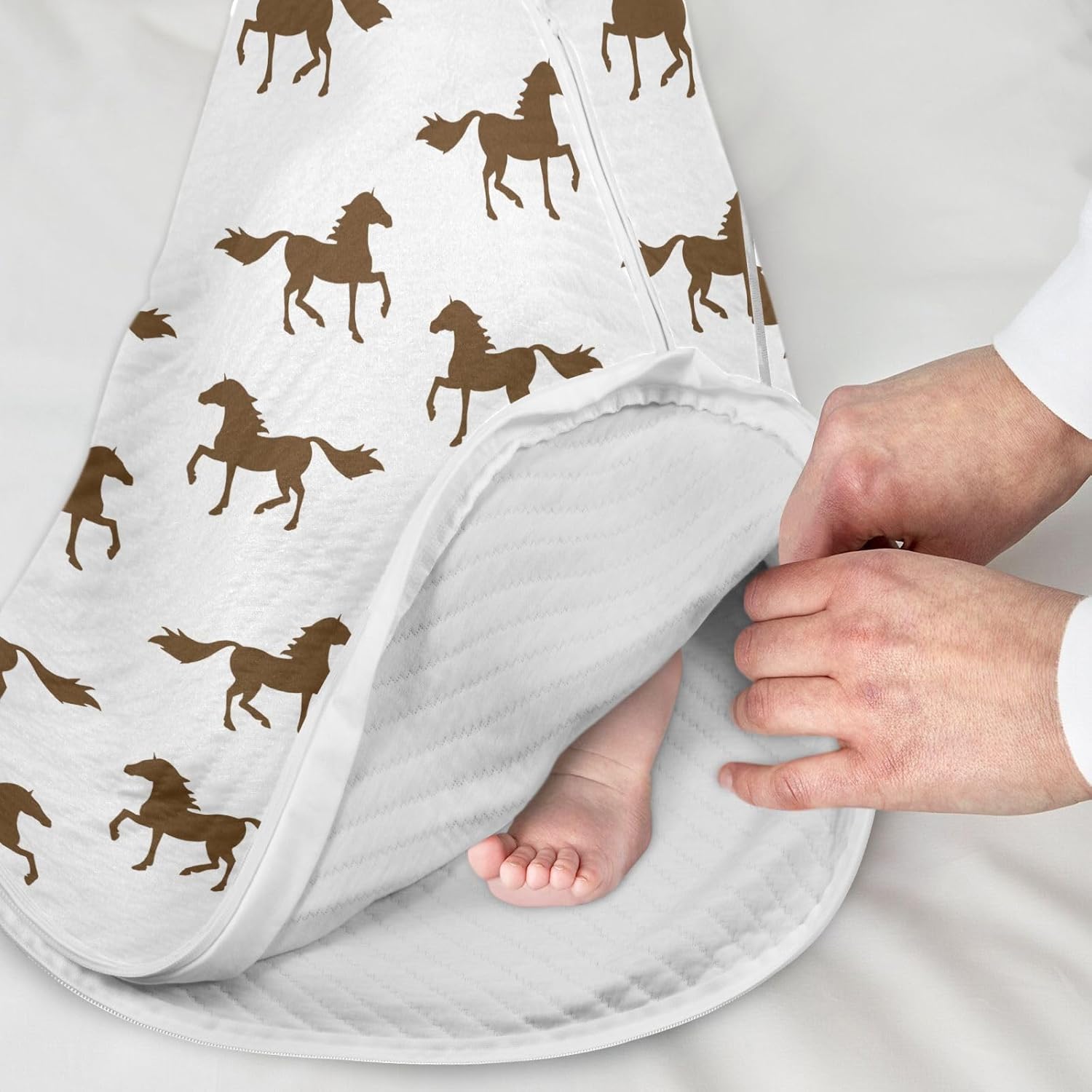Brown Horse Silhouette Baby Sleeping Bag Sleep Sack,Baby Wearable Blanket Sleep Suit for 0-6 Months