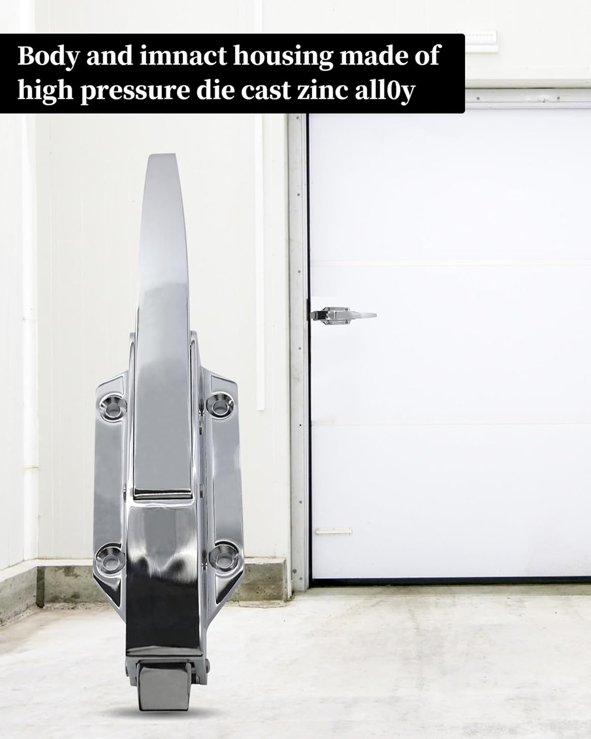 0058 Safeguard Radial Latch, Walk in Cooler Door Handle with Light Spring, 1/8" to 1/4 inch Offset, with Inside Release Handle, for Walk-in Cooler, Foam Doors