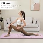 HAHE Yoga Mat Thick 8MM 1/3" Eco-Friendly POE Non Slip Pilates Mat | High Rebound Yoga Mat, Anti-Tear & Sweat-Resistant for Fitness, Home, Workouts, Exercises Mats 72"x24"with Carrying Strap