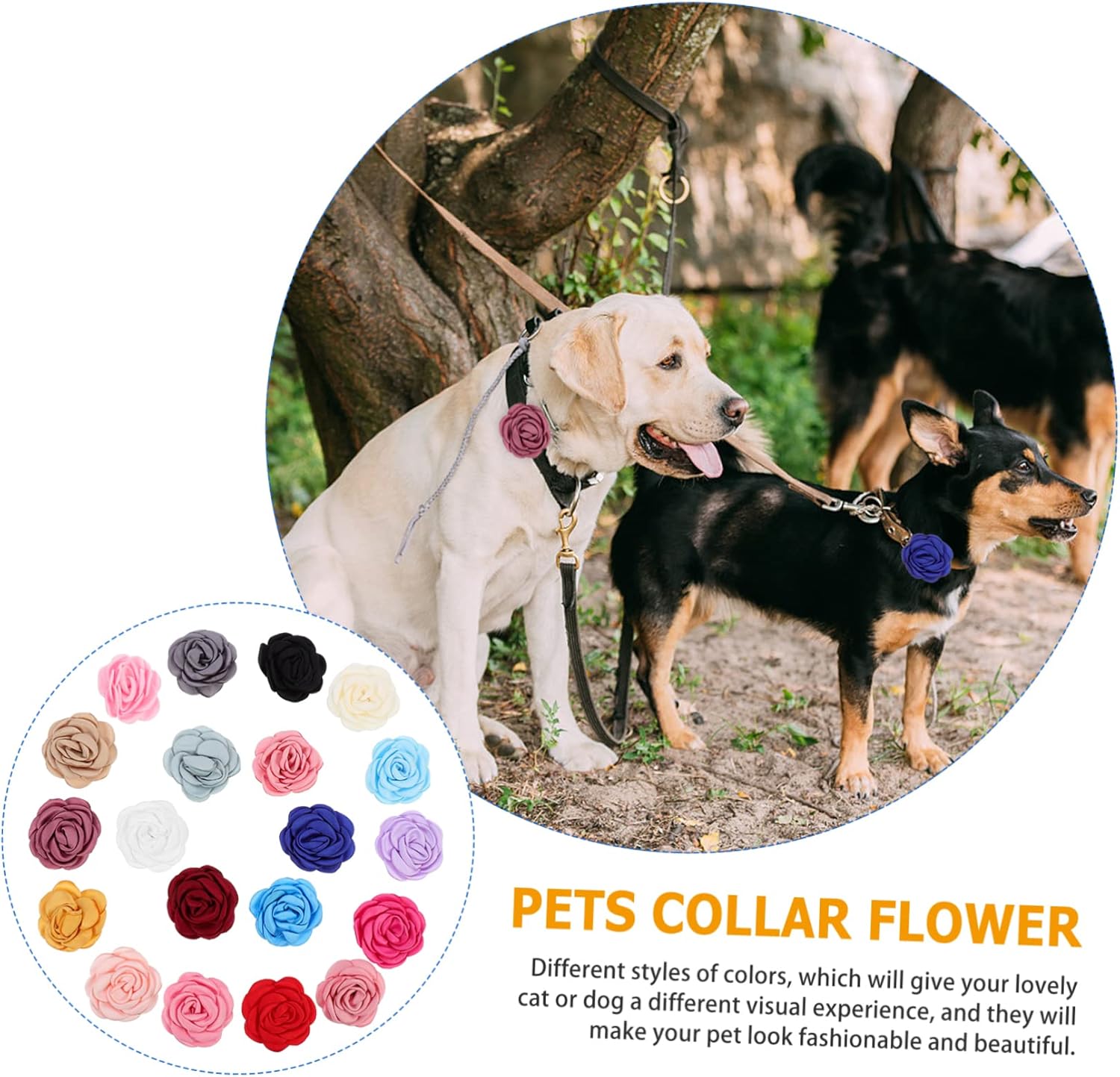 40 pcs Neckties Decor Supplyrandom Chiffon Pets Grooming Pet Flowerrandom