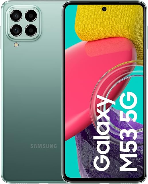 Samsung Galaxy M53 5G Mobile Phone SIM Free Android Smartphone 8GB RAM 128GB Storage Khaki Green [Amazon Exclusive]