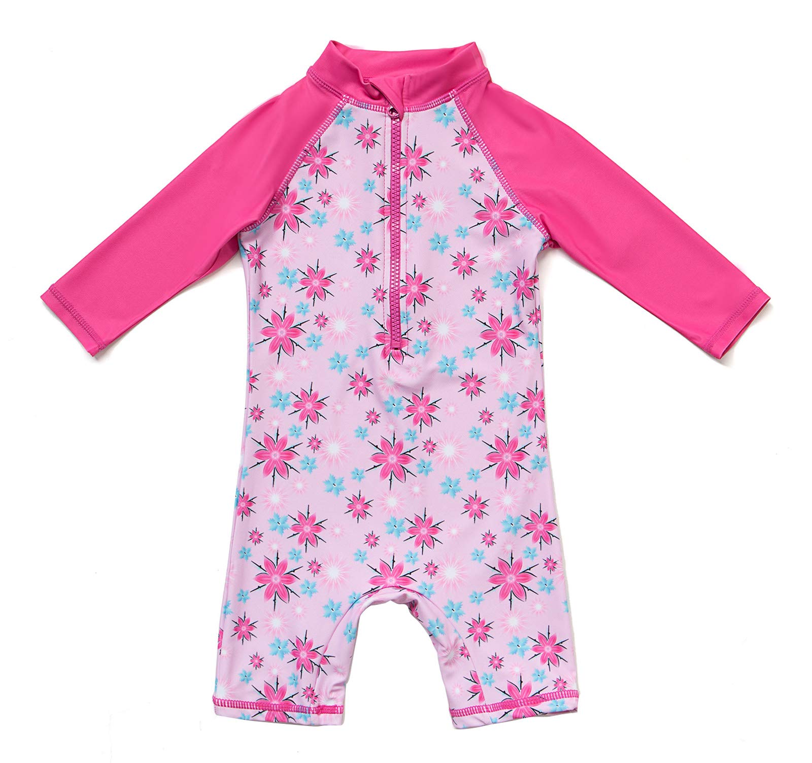 Baby Girl Bathing Suit Long Sleeve UPF 50+ Sun Protection Come with a Hats