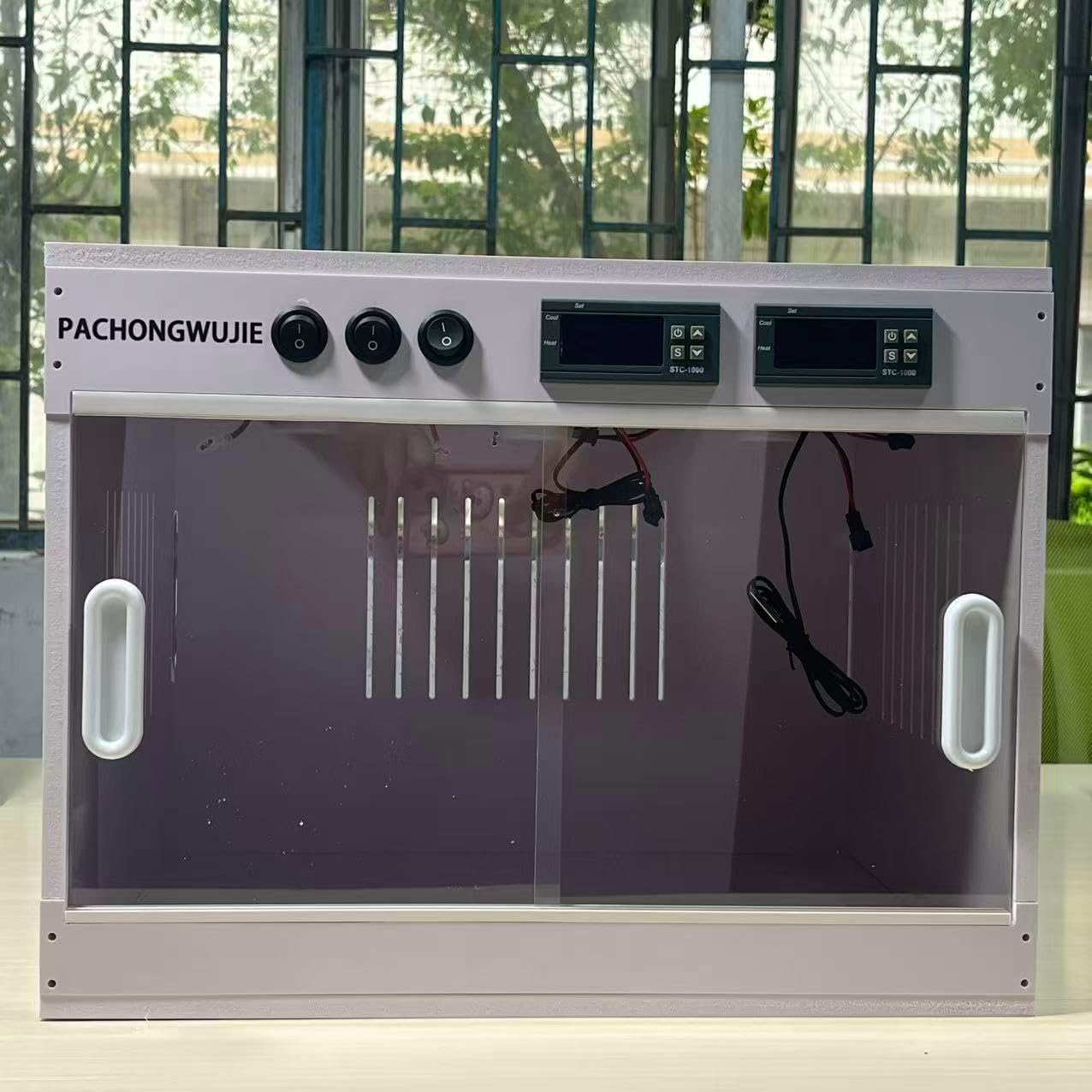 40 * 30CM PVC Reptile Breeding Cage with Heating Lamp Smart Lizard Reptile Enclosure Snake Breeding System Rack with Thermostat Automatic Temperature Control Digital Thermostat Reptile Cabinet