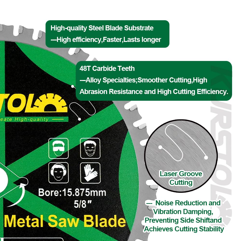 Lama Sega Circolare per Metallo - 184 x 15,875mm Disco in Carburo per Acciaio, Ferro, Nichel, Titanio, Metalli Ferrosi(2 pezzi)