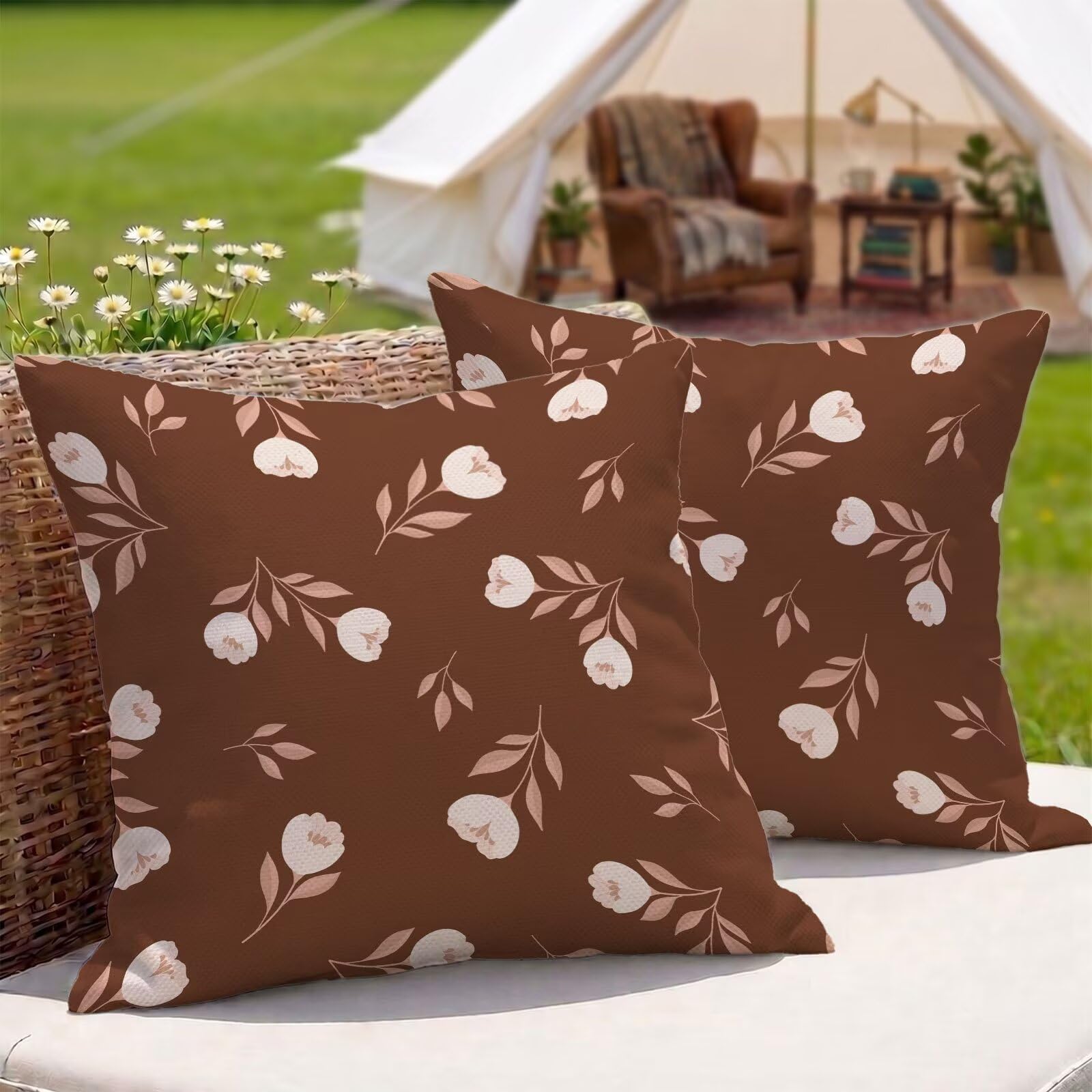Housses coussin extérieur imperméables 60x60 protègent contre la pluie