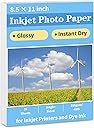 Glossy Photo Paper 8.5 x 11, 36 Sheets Inkjet Photo Printer Paper, Instant Dry Picture Paper for DIY Chip Bag, Flyers, Cards, Calendars and Brochures(180gsm/48lb)